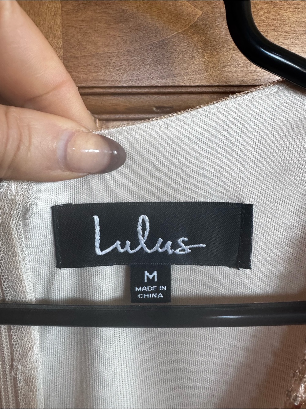 Lulu's Blush Champagne Sequin V-Neck Prom/Gala Dress - Picture 10 of 11